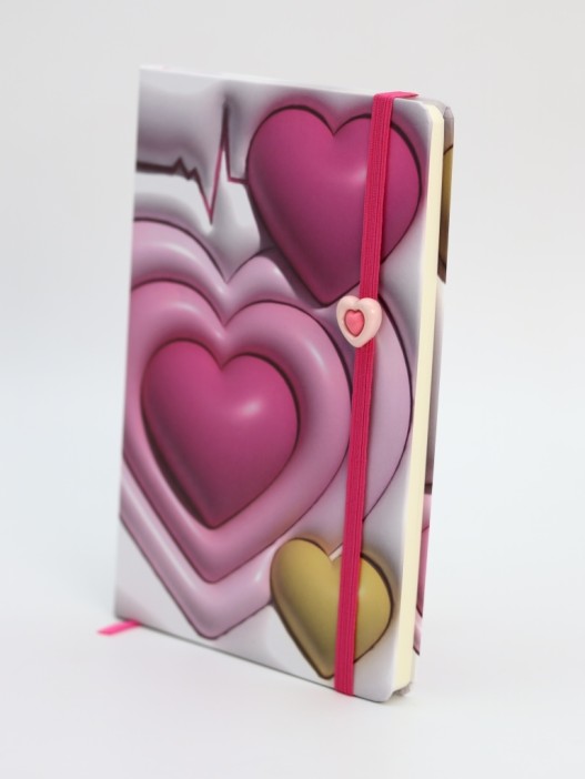 Блокнот (А5) &quot;3D Heart rate&quot;, white (14.5*21) 