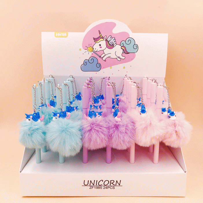 Ручка "Единорог пушистик", mix color 