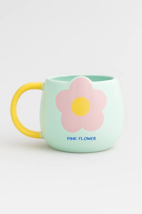 Кружка керамическая «Pink flower», blue (350 мл) 