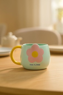 Кружка керамическая «Pink flower», blue (350 мл)