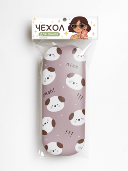 Чехол для очков GIRLY "Много собак", серый