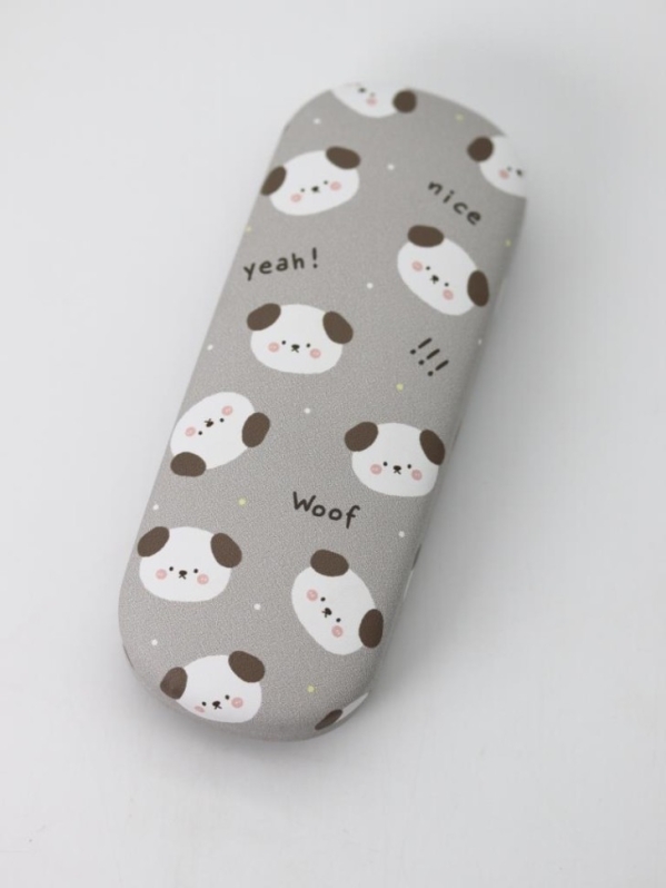 Чехол для очков GIRLY "Много собак", серый