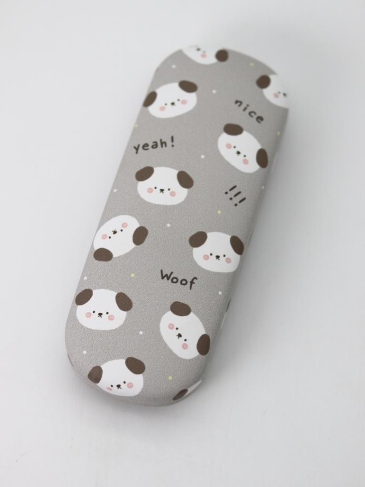 Чехол для очков GIRLY "Много собак", серый
