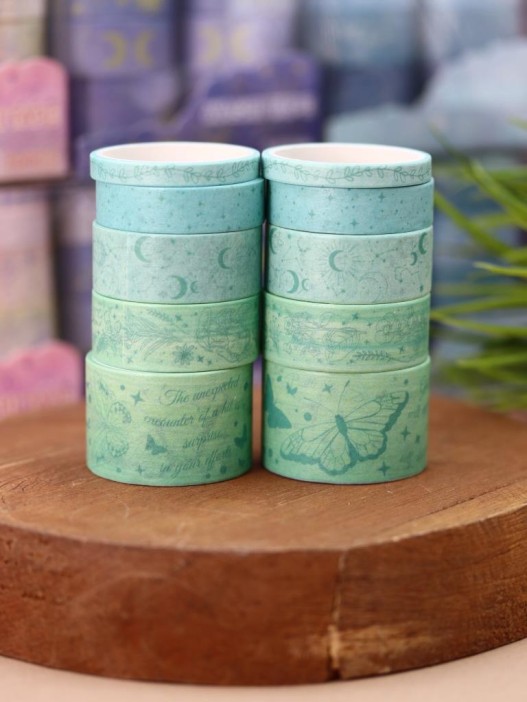 Набор декоративного скотча 10 шт. &quot;Night magic&quot;, green, шоу-бокс 8 шт. 