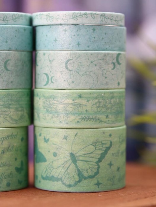 Набор декоративного скотча 10 шт. &quot;Night magic&quot;, green, шоу-бокс 8 шт. 