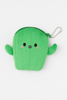 Кошелёк плюшевый "Cactus", green (11*16 см)