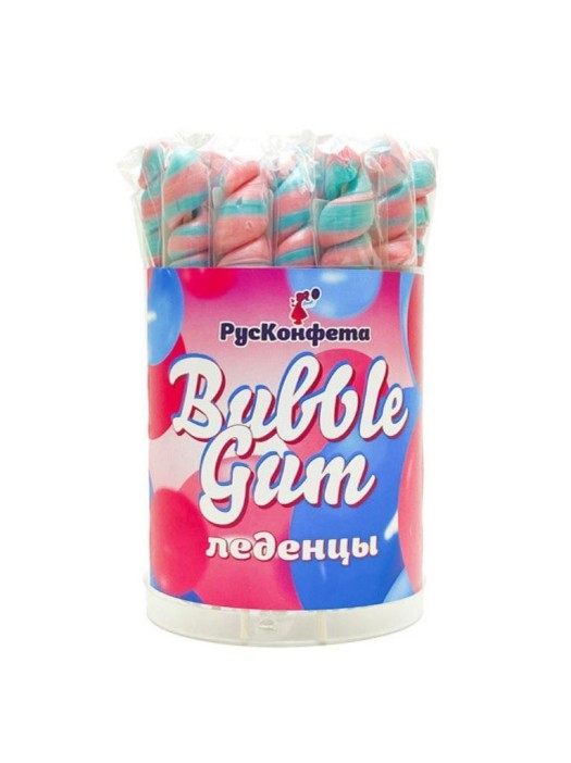 Леденцы-спирали "Bubble Gum" (в тубусе - 25 шт.) 