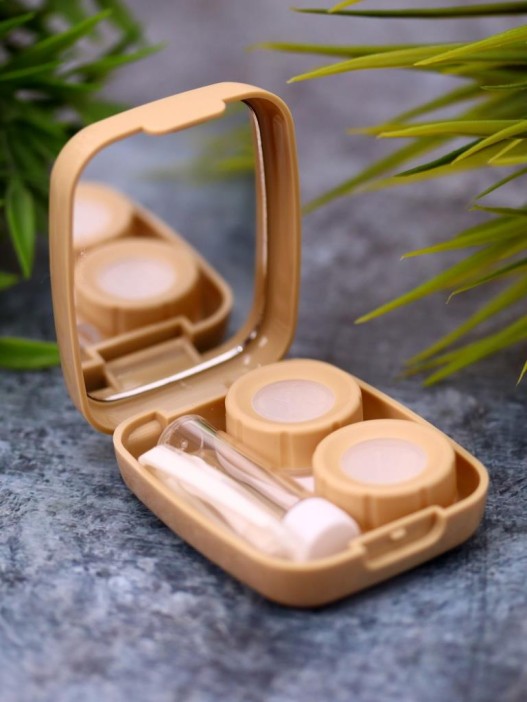 Контейнер для линз «Heart paint», beige 