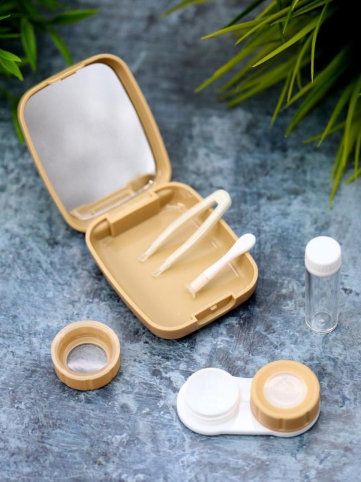 Контейнер для линз «Heart paint», beige 