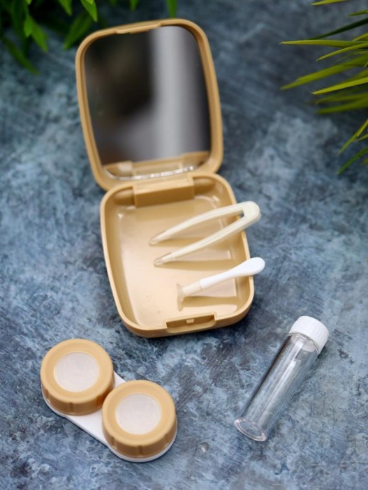 Контейнер для линз «Heart paint», beige 