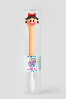 Зубная щётка для взрослых iLikeGift &quot;Funny face&quot;, brown (21 см)