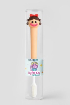 Зубная щётка для взрослых iLikeGift "Funny face", brown (21 см)