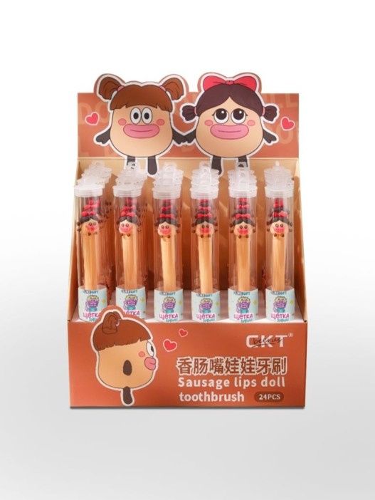 Зубная щётка для взрослых iLikeGift &quot;Funny face&quot;, brown (21 см) 