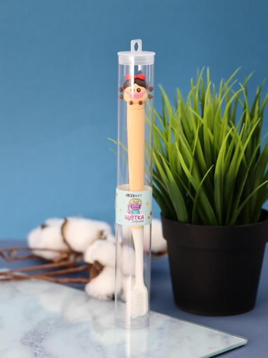 Зубная щётка для взрослых iLikeGift &quot;Funny face&quot;, brown (21 см) 