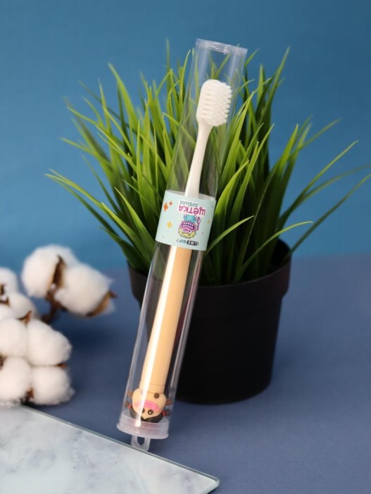 Зубная щётка для взрослых iLikeGift &quot;Funny face&quot;, brown (21 см) 