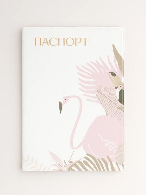 Обложка для паспорта "Тропический фламинго", плотность 600 мкм