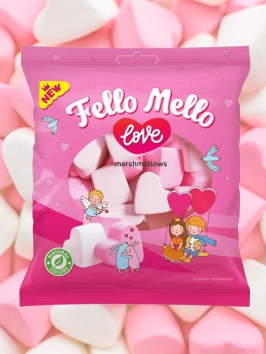 Жевательный зефир (Marshmallows) &quot;FELLO MELLO&quot; LOVE, 85 гр 