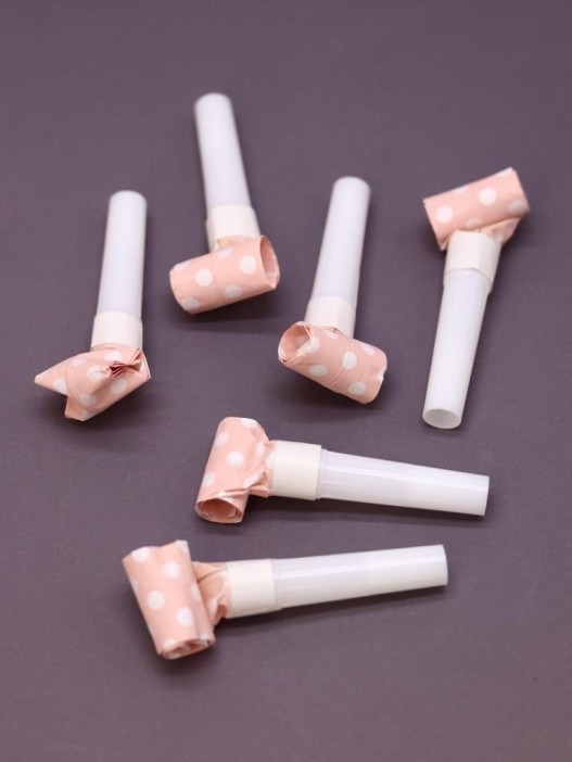 Дудка карнавальная 6 шт. &quot;Cute peas&quot;, pink (200 мм) 