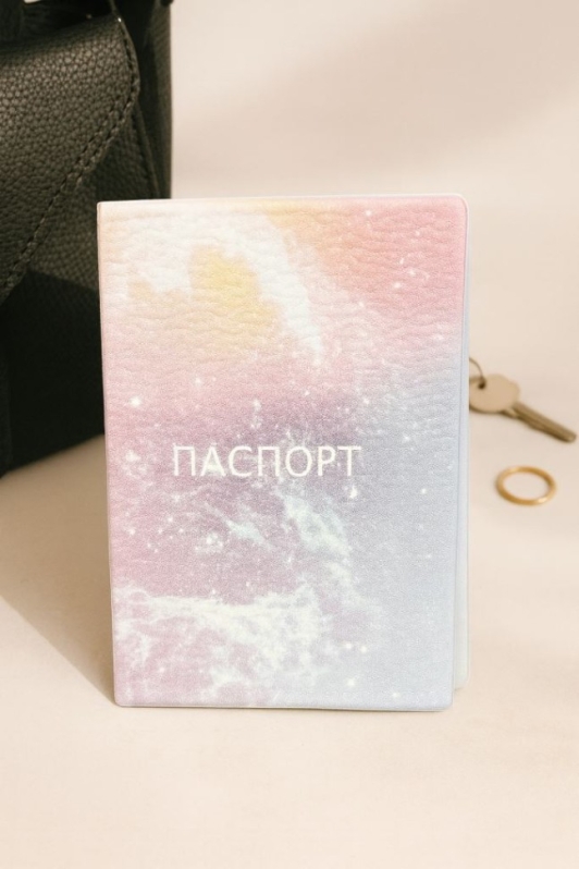 Обложка для паспорта из искусственной кожи "Розовое созвездие", плотность 800 мкм