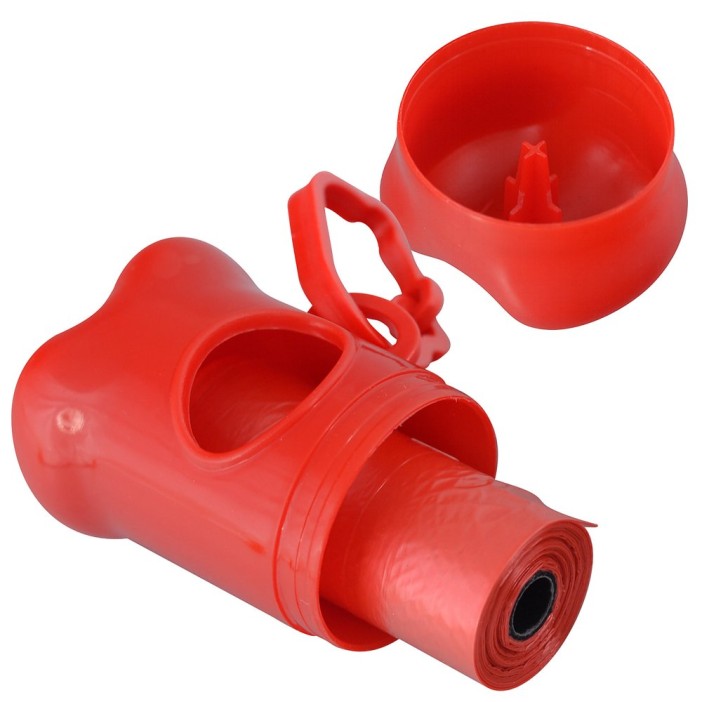 Брелок с пакетами для уборки за животными &quot;Red bone&quot;, 15 пакетов 