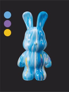 Набор для творчества с красками (3*60 мл) - копилка "Fluid bunny", 32 см (жёлтый/сиреневый/голубой)