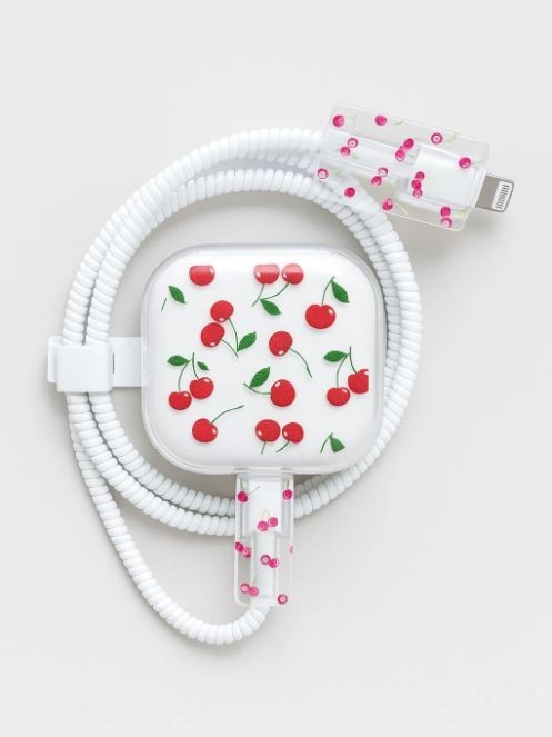 Защитный набор для зарядного устройства iLikeGift «Cherry», red (5 предметов) 