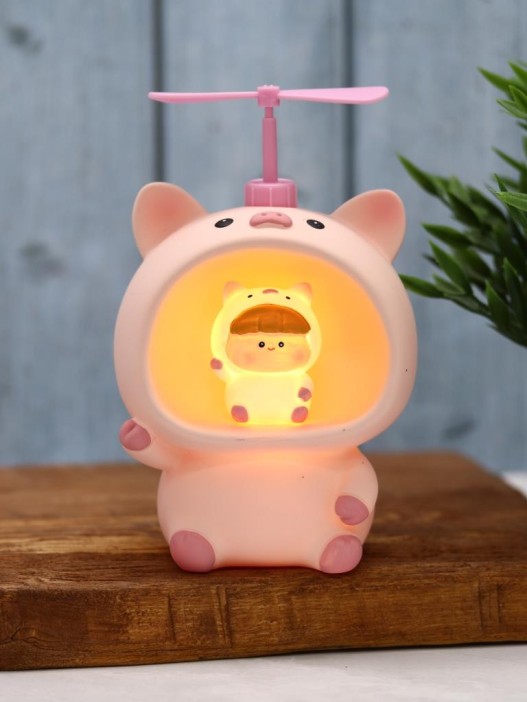 Kопилка - ночник «Baby pig fan», pink (13,5 см), пластик 