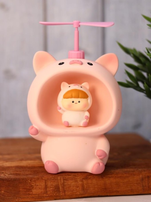 Kопилка - ночник «Baby pig fan», pink (13,5 см), пластик 