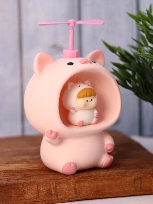 Kопилка - ночник «Baby pig fan», pink (13,5 см), пластик 
