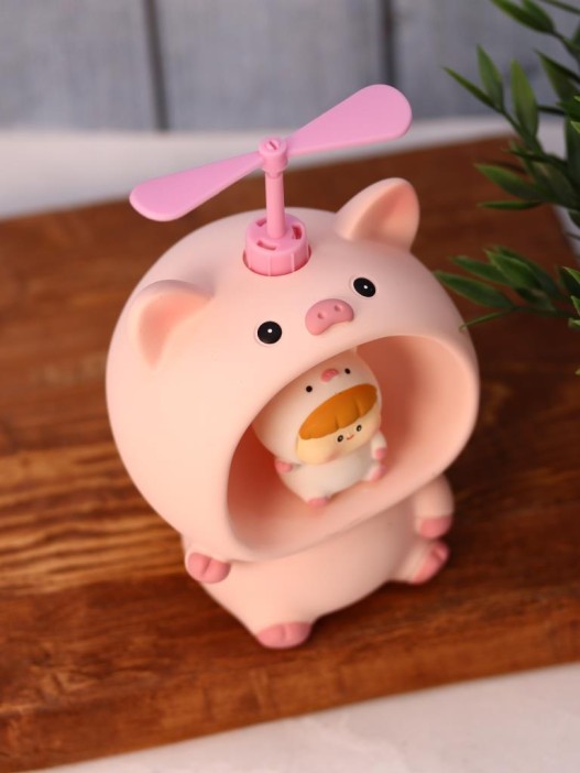 Kопилка - ночник «Baby pig fan», pink (13,5 см), пластик 