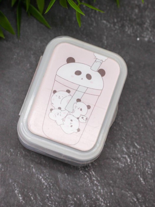 Контейнер для линз «Cocktail panda», pink 