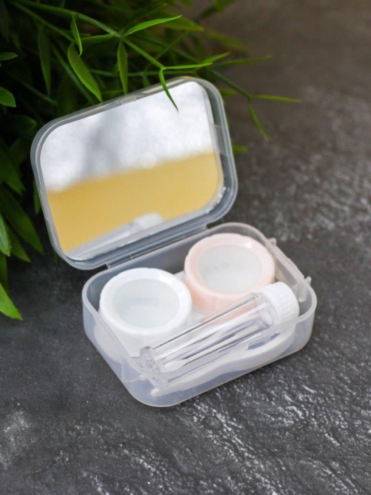 Контейнер для линз «Cocktail panda», pink 