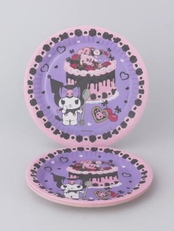 Набор бумажных тарелок 6 шт. "Kuromi. Любимая вишенка" (d=180 мм)