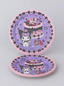 Набор бумажных тарелок 6 шт. "Kuromi. Любимая вишенка" (d=180 мм)