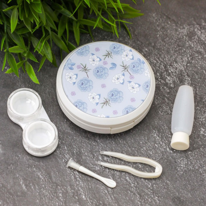 Контейнер для линз "Flower", blue 