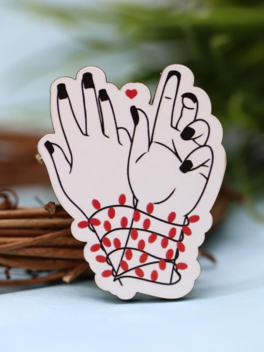 Значок ECO из дерева LOL LAB &quot;Сердце в руках&quot; 