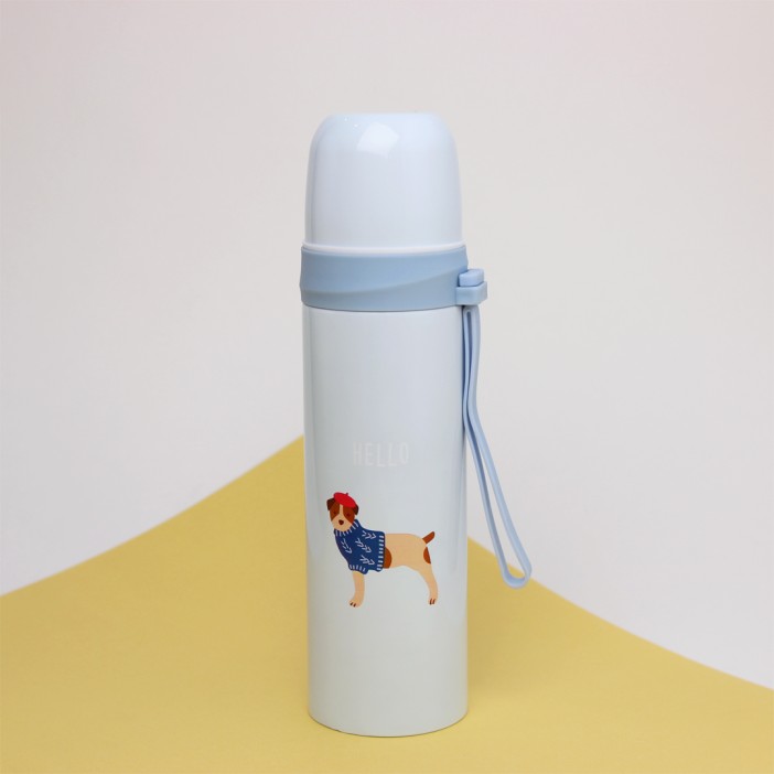 B-HS-6733-Z ТЕРМОС &quot;Hello&quot; blue 500ml 