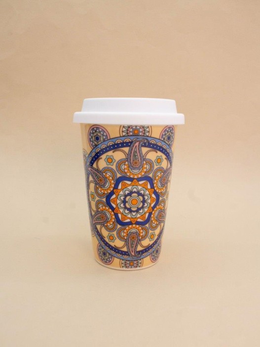 Стакан керамический «Ornament», brown (400 ml) 