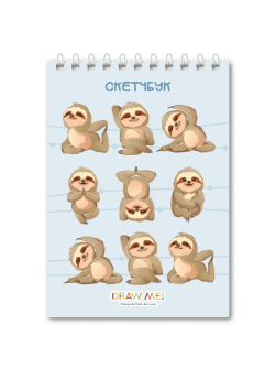 Скетчбук DRAW ME! «Много ленивцев», 14х20 см, плотность 100 г