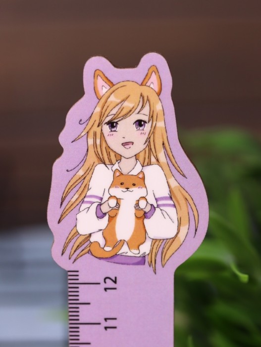 Линейка ECO из дерева Аниме «Love corgi girl» 