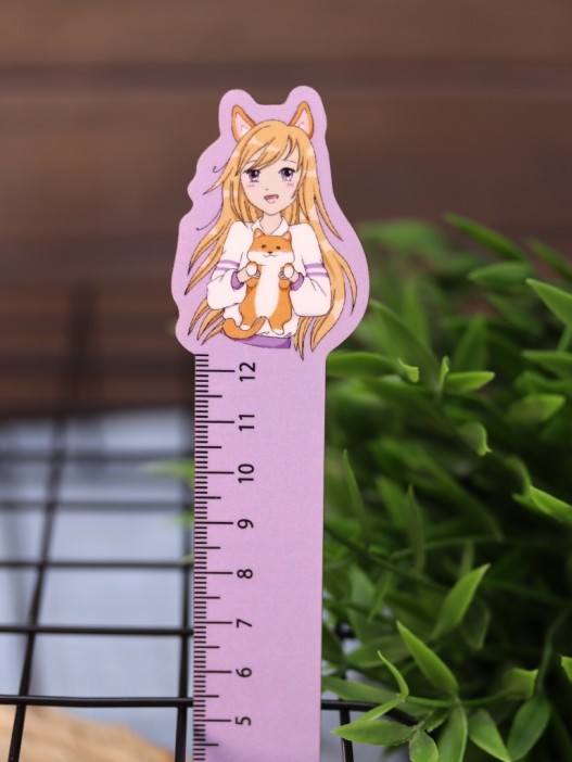 Линейка ECO из дерева Аниме «Love corgi girl» 