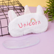 Маска для сна гелевая "Unicorn Rainbow", white