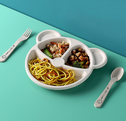 Тарелка &quot;Bear&quot;, beige (ложка+вилка) 