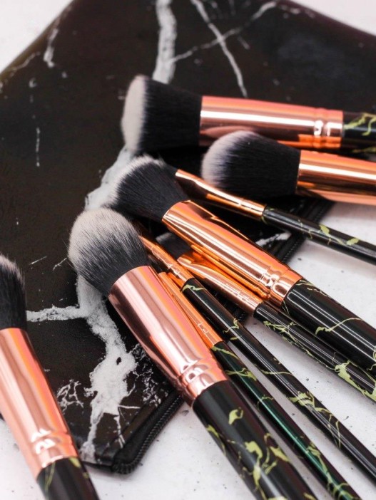 Набор кистей для макияжа &quot;Marble&quot;, 10 кистей, black 