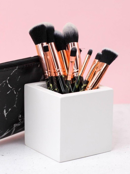 Набор кистей для макияжа &quot;Marble&quot;, 10 кистей, black 