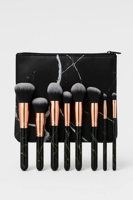 Набор кистей для макияжа &quot;Marble&quot;, 10 кистей, black 