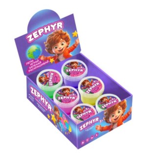 Шоу-бокс кинетический пластилин &quot;Zephyr&quot;, 6 банок по 75гр