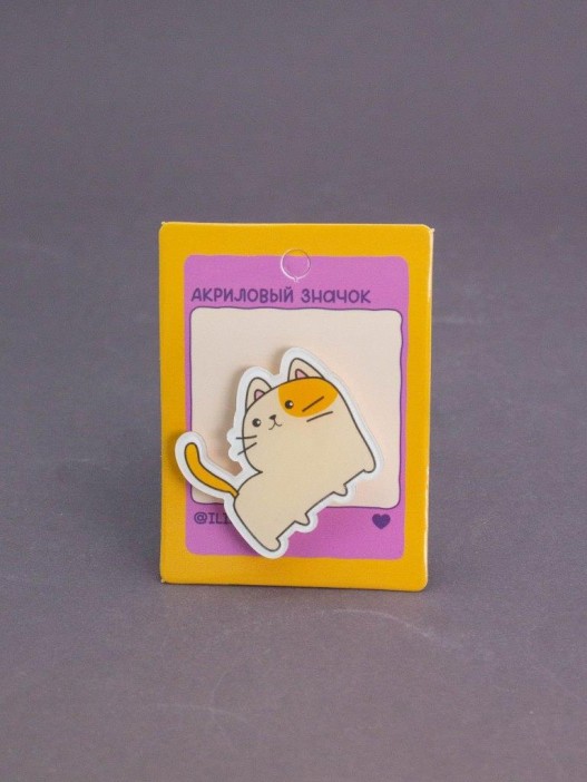 Значок акриловый iLikeGift "Рыжий кот" 