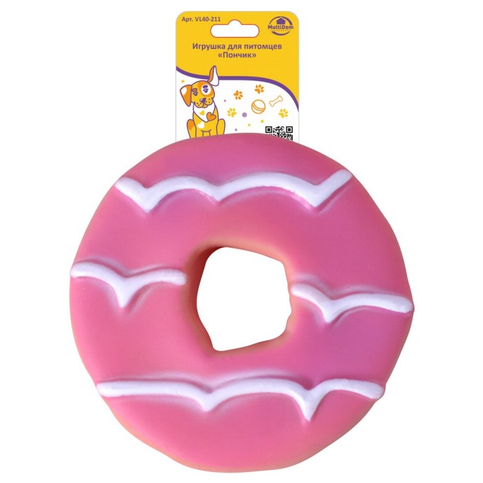 Игрушка для питомцев &quot;Пончик&quot; (2,5х10 см). 