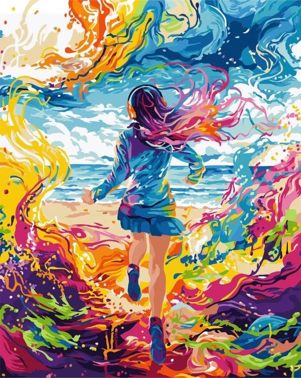 Картина по номерам 40*50 "Красочный вихрь" (24 цвета)